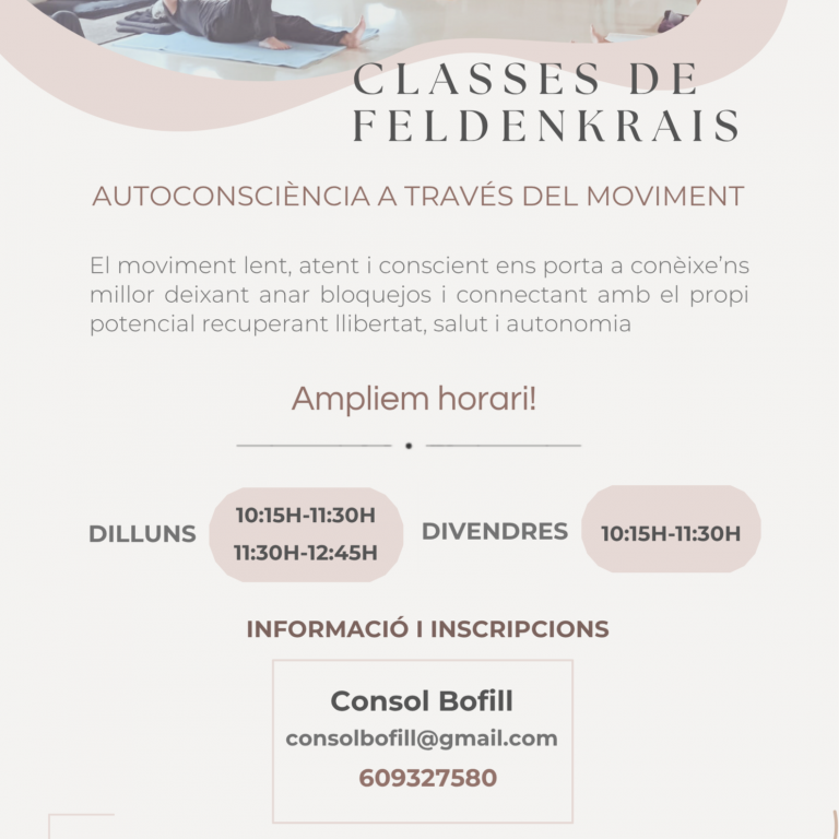 Clases de Feldenkrais. Nuevos horarios